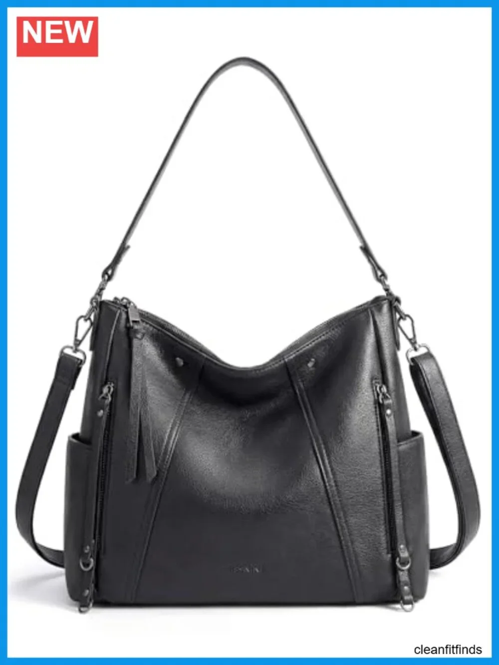 Hobo Bag for Women Crossbody Purse Vegan Leather Shoulder Tote Multi-Pockets